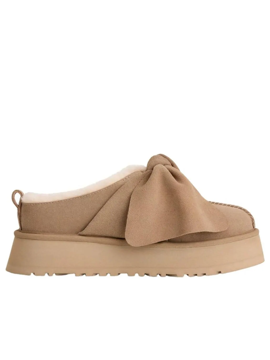(WMNS) UGG Платформенные тапочки-слипоны с бантом — изображение 2 из 5, бежевый