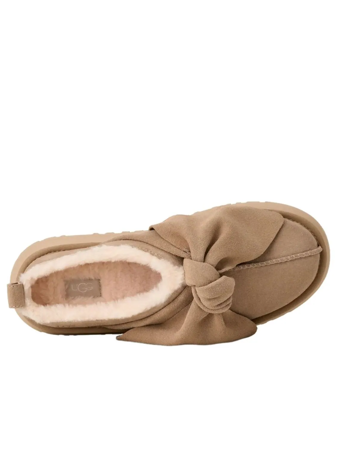 (WMNS) UGG Платформенные тапочки-слипоны с бантом — изображение 4 из 5, бежевый