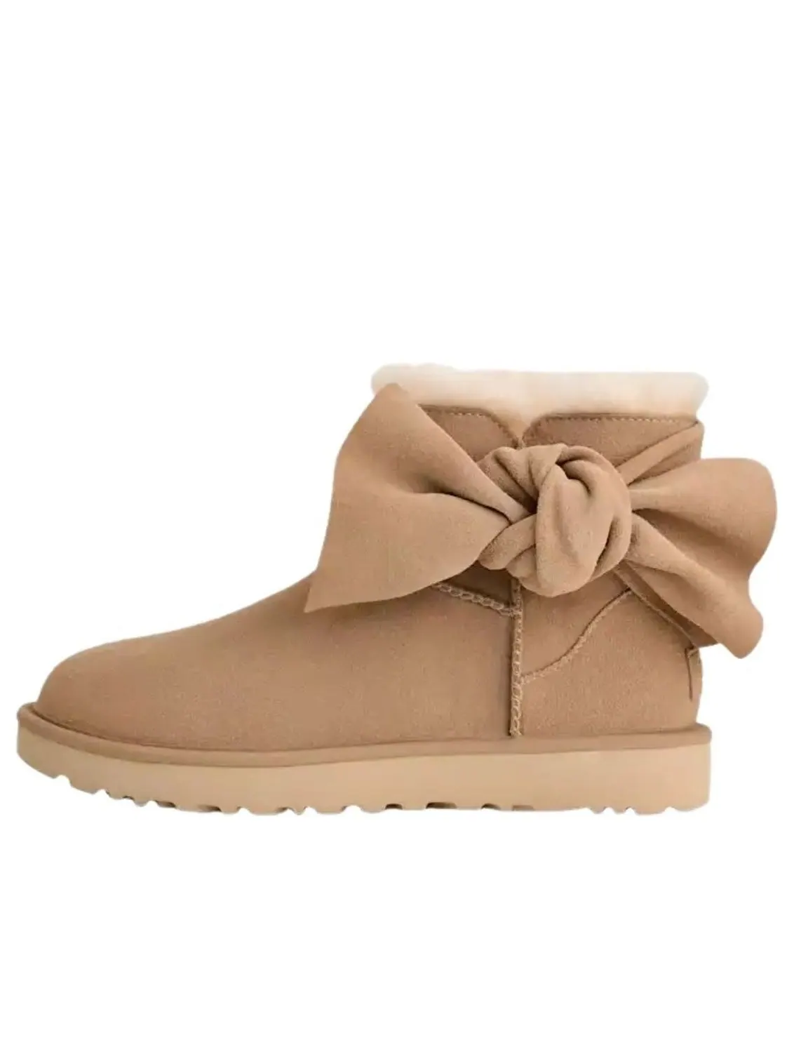 (WMNS) Классические мини-сапожки UGG с бантом — изображение 1 из 5, бежевый