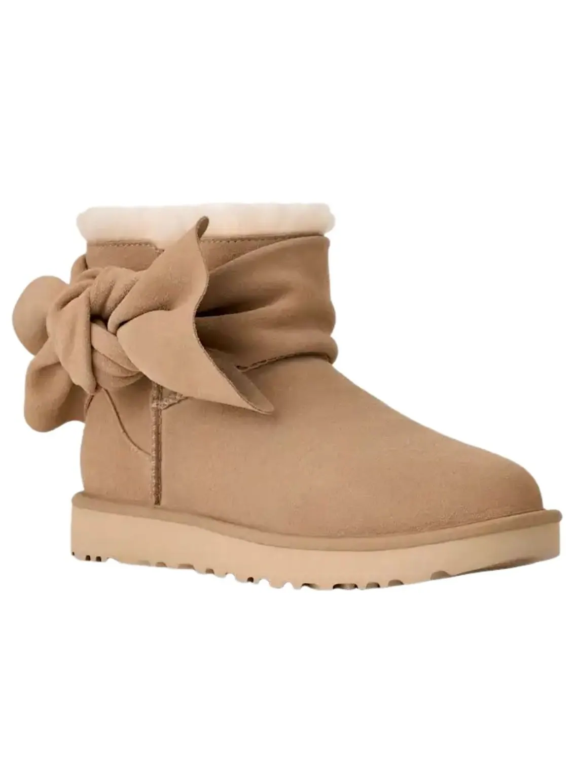 (WMNS) Классические мини-сапожки UGG с бантом — изображение 2 из 5, бежевый