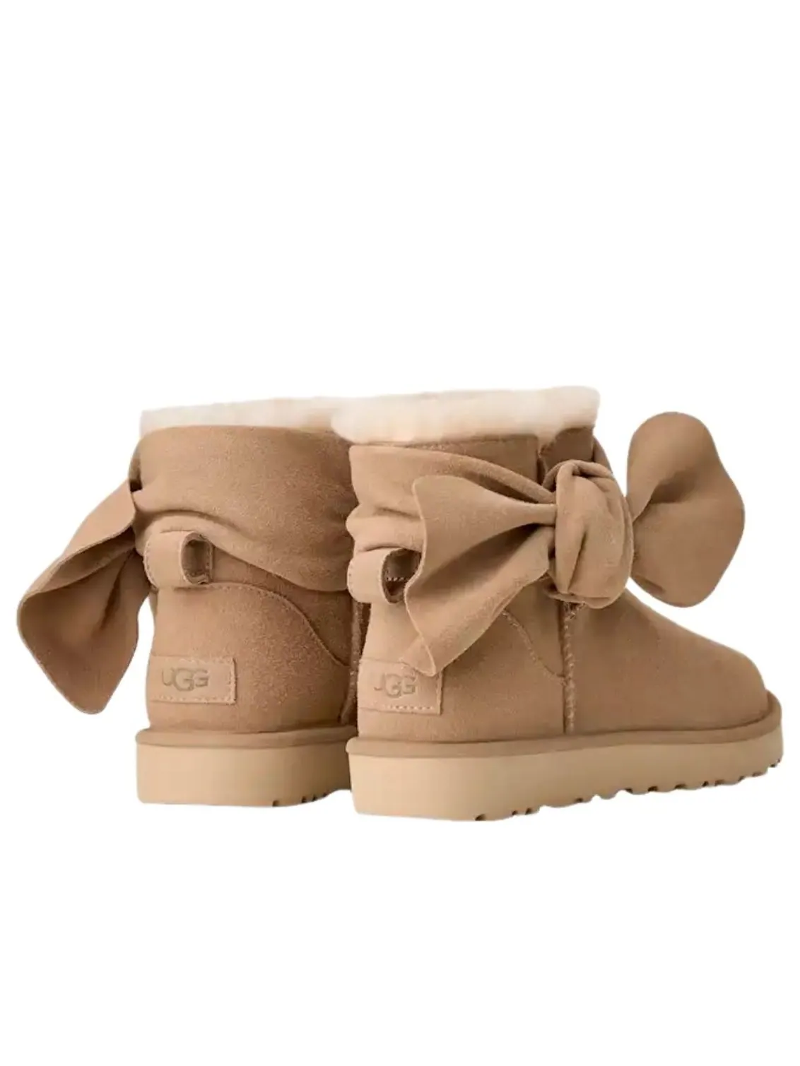 (WMNS) Классические мини-сапожки UGG с бантом — изображение 3 из 5, бежевый