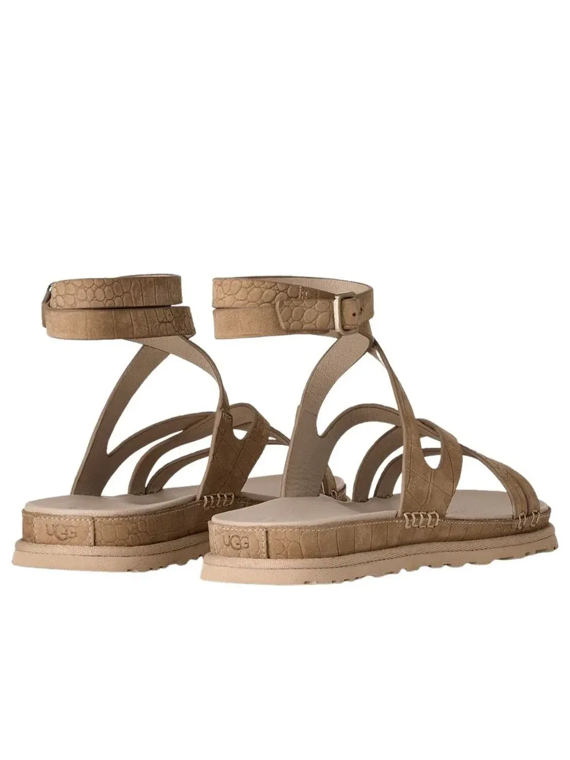 Сандалии UGG GoldenGaze с тисненым рисунком на щиколотке — изображение 3 из 4, бежевый