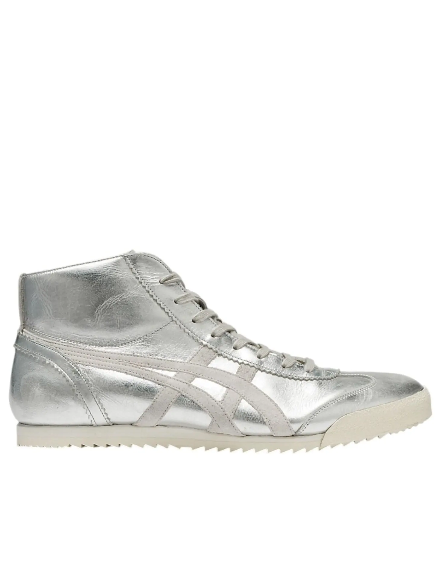 Кроссовки Onitsuka Tiger Mexico Mid Runner Deluxe 'Silver Piedmont Grey' — изображение 2 из 6, серебряный