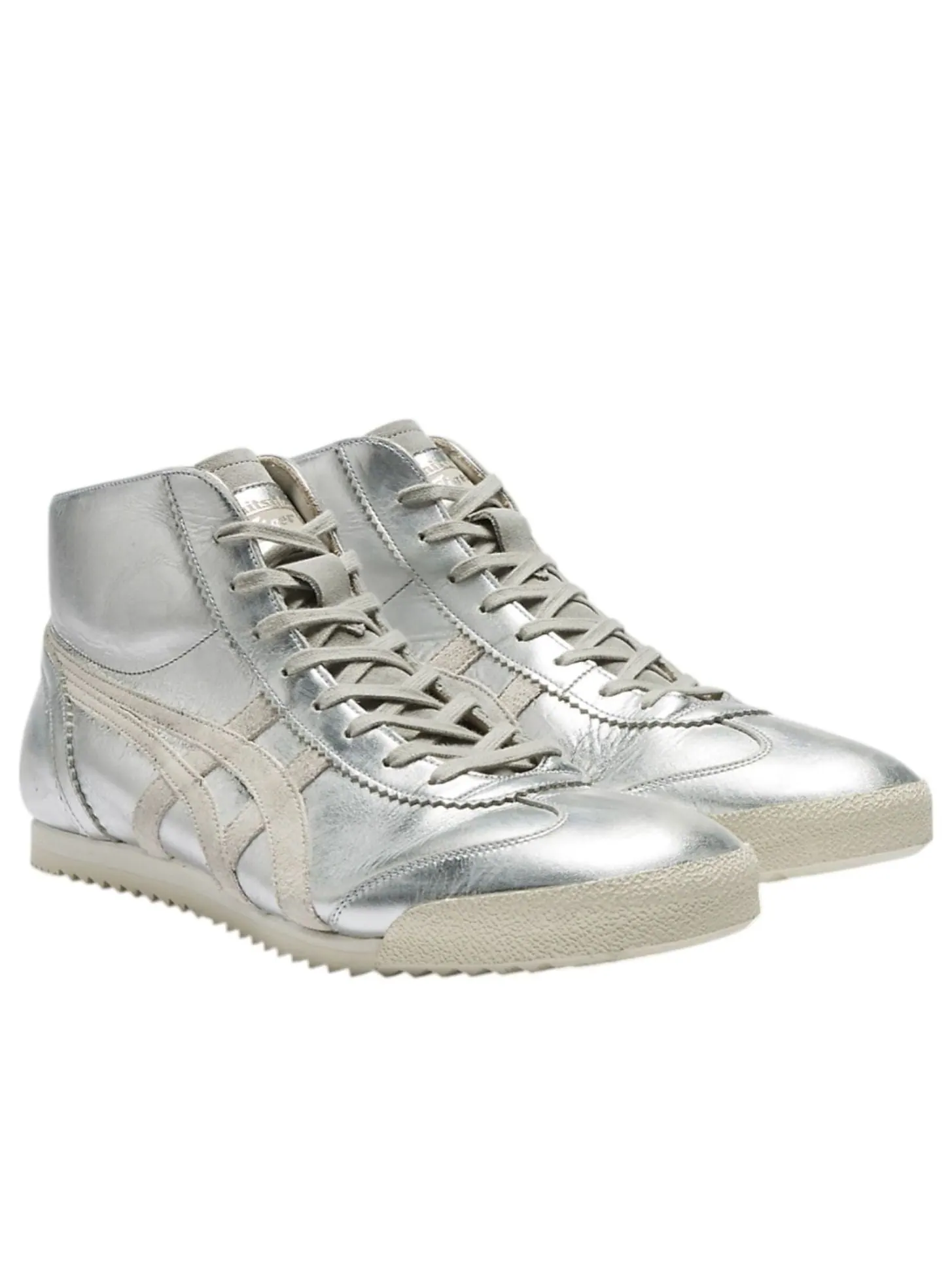 Кроссовки Onitsuka Tiger Mexico Mid Runner Deluxe 'Silver Piedmont Grey' — изображение 4 из 6, серебряный