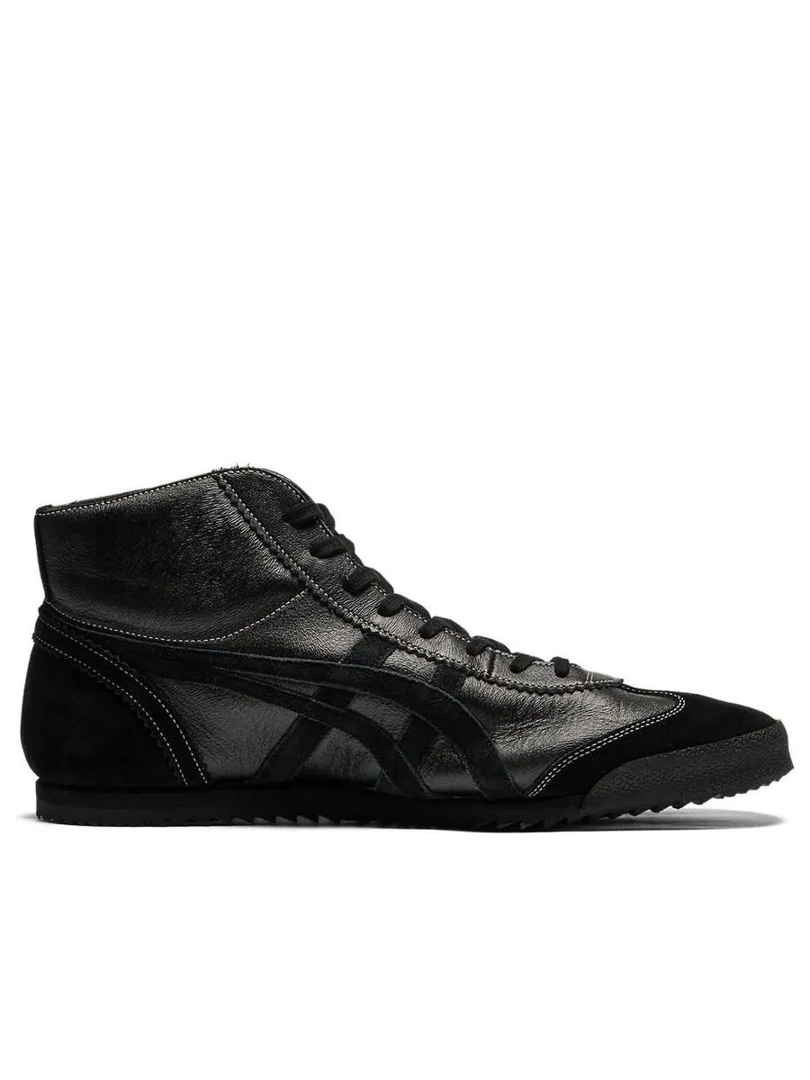 Кроссовки Onitsuka Tiger Nippon Made Mexico Mid Runner Deluxe 'Black' — изображение 2 из 6, черный