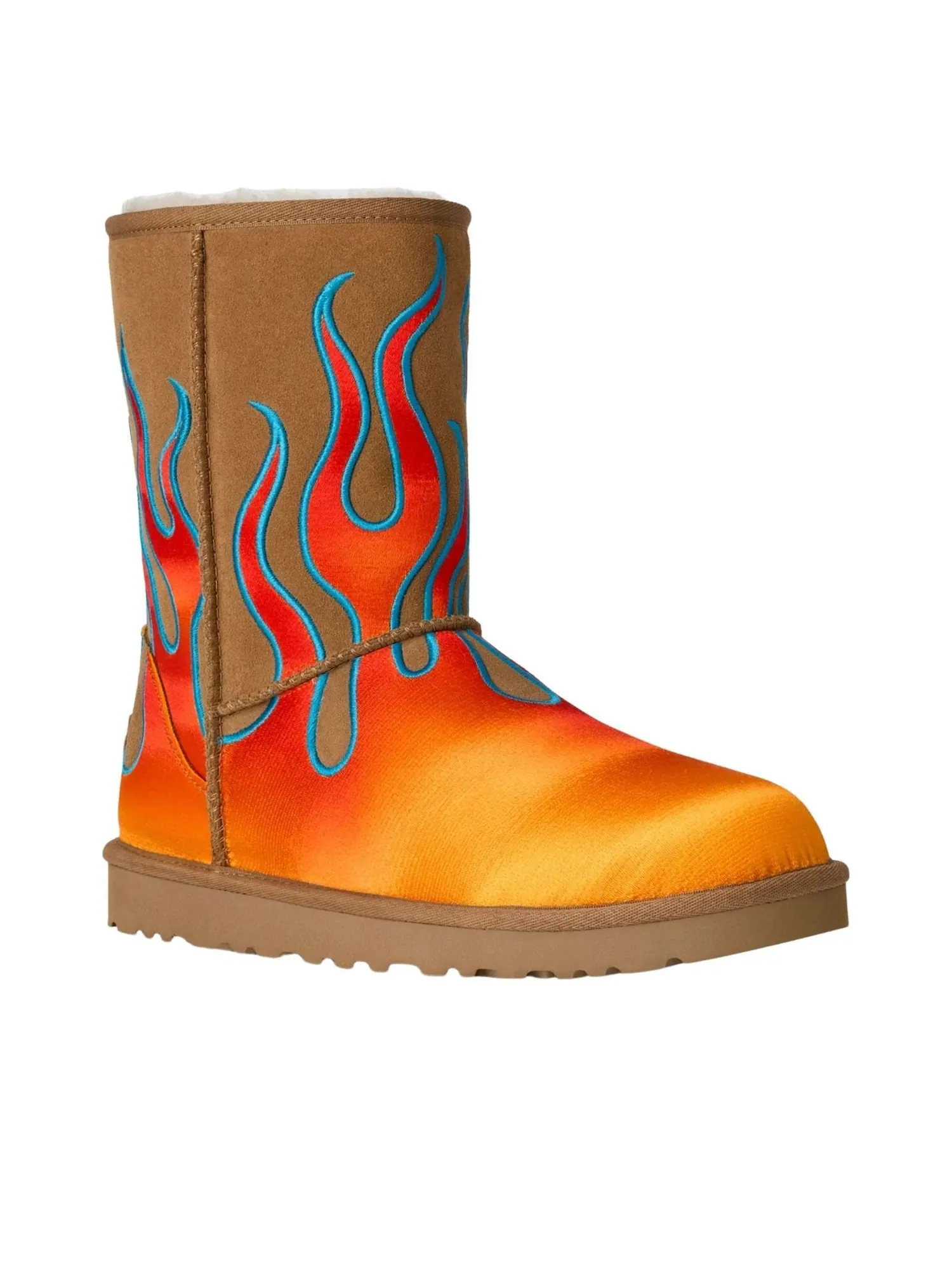 UGG x Jeremy Scott Классические короткие ботинки 'Flames Chestnut' 2025 — изображение 2 из 6, коричневый