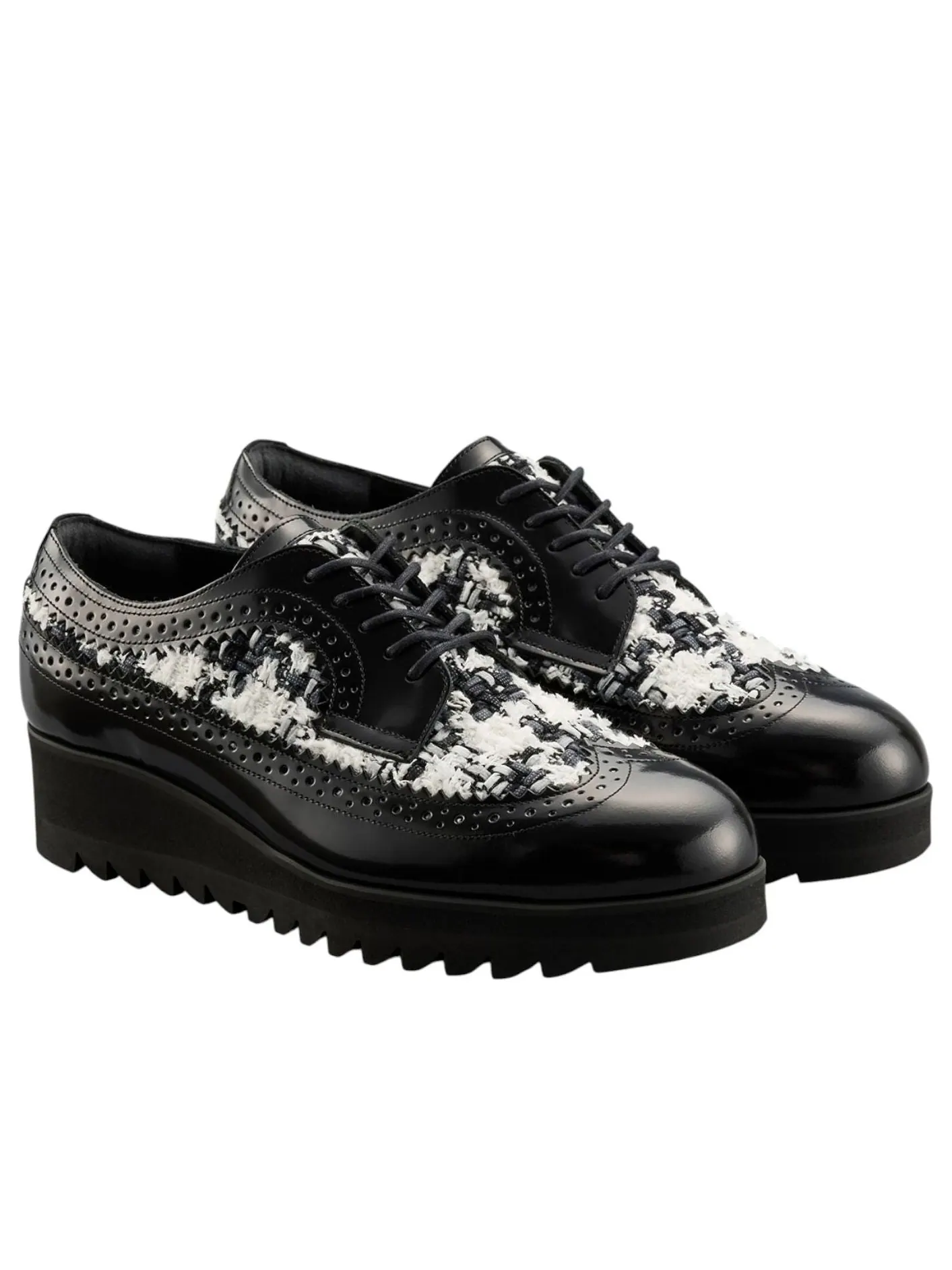 Кроссовки (WMNS) Onitsuka Tiger Brogue 'Black White Tweed' — изображение 2 из 6, черный