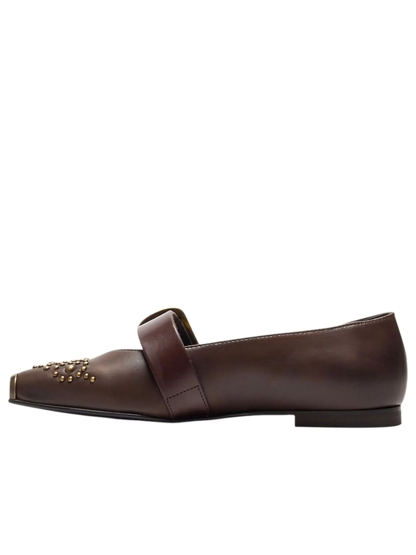 (WMNS) Туфли-гвоздики Onitsuka Tiger Ballerina Studs 'Brown Storm Pure Gold' — изображение 1 из 7, коричневый/золотистый