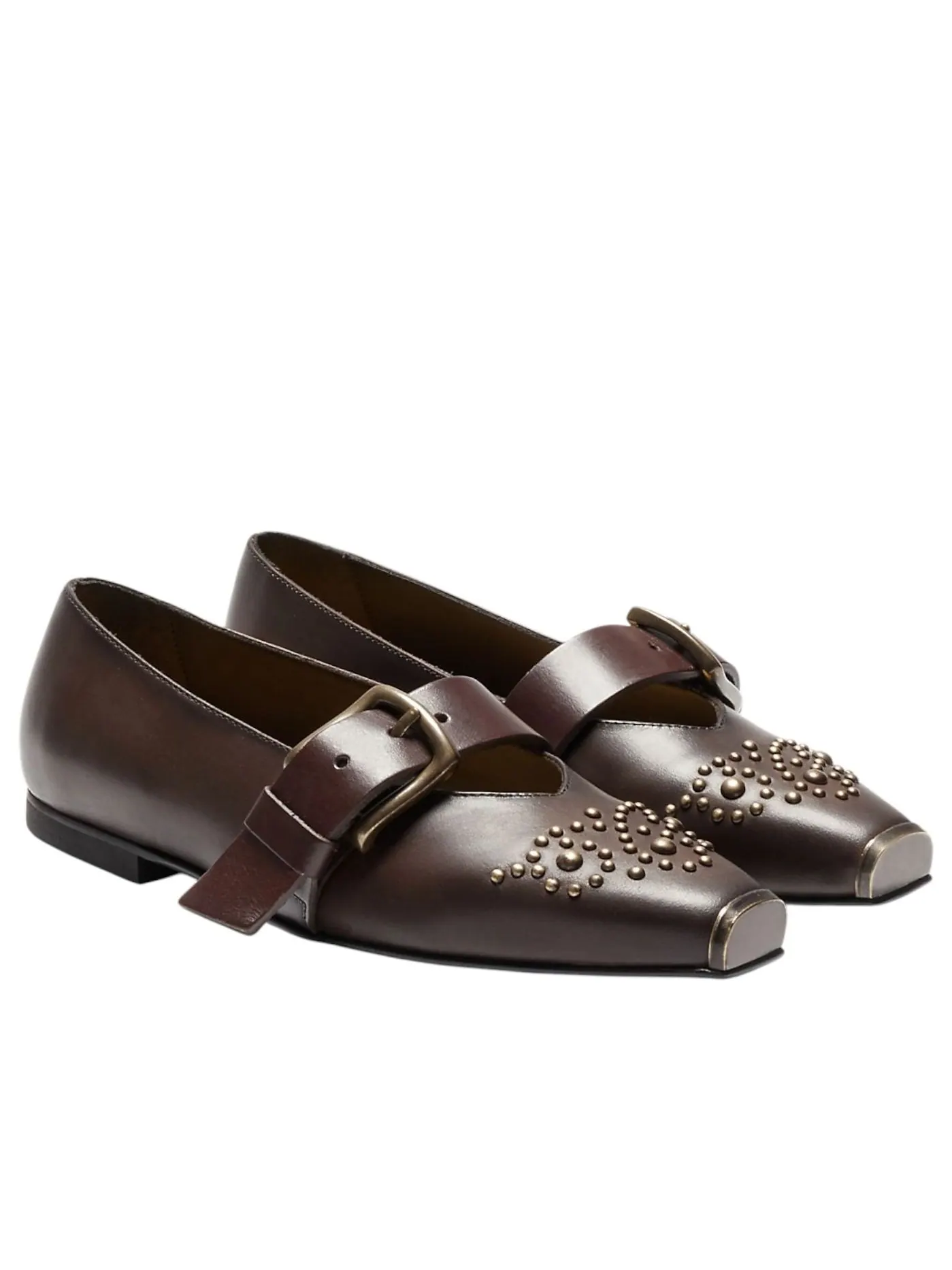 (WMNS) Туфли-гвоздики Onitsuka Tiger Ballerina Studs 'Brown Storm Pure Gold' — изображение 3 из 7, коричневый/золотистый