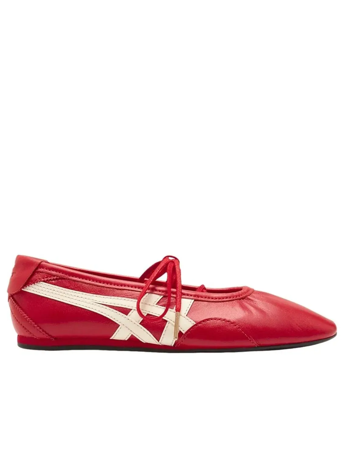 Женские кроссовки с кожаным верхом Gymnarina Classic Red Cream Onitsuka Tiger — изображение 2 из 7, красный