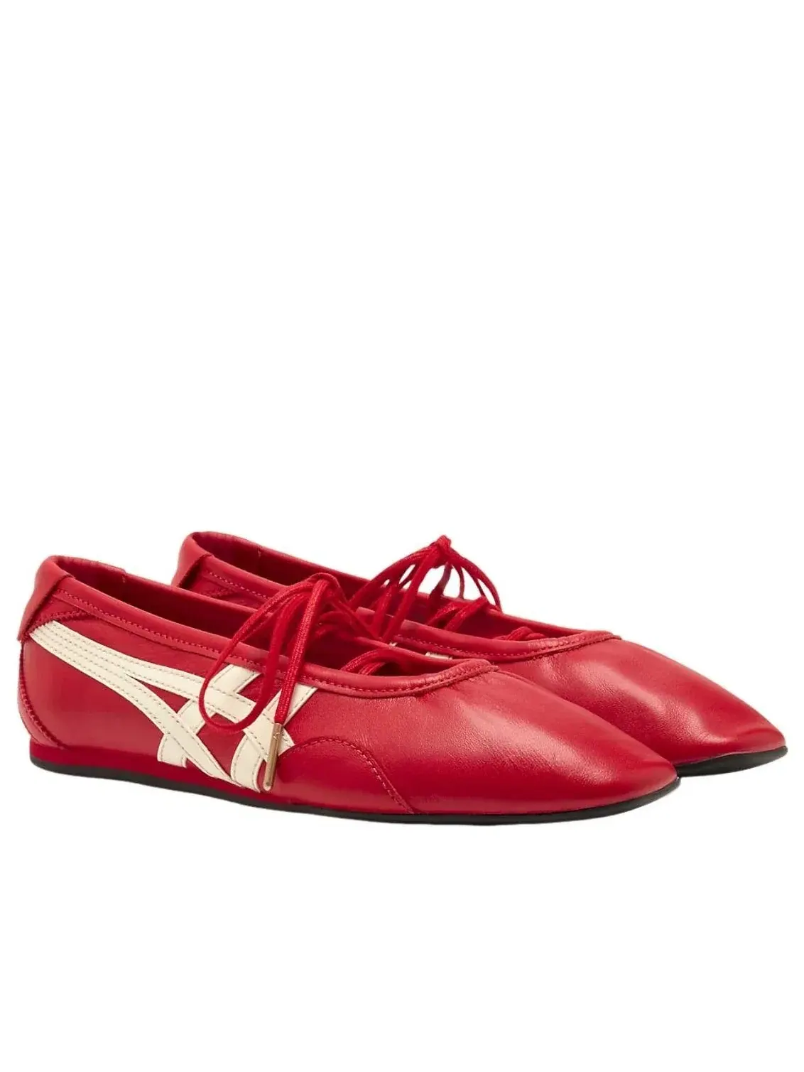 Женские кроссовки с кожаным верхом Gymnarina Classic Red Cream Onitsuka Tiger — изображение 4 из 7, красный
