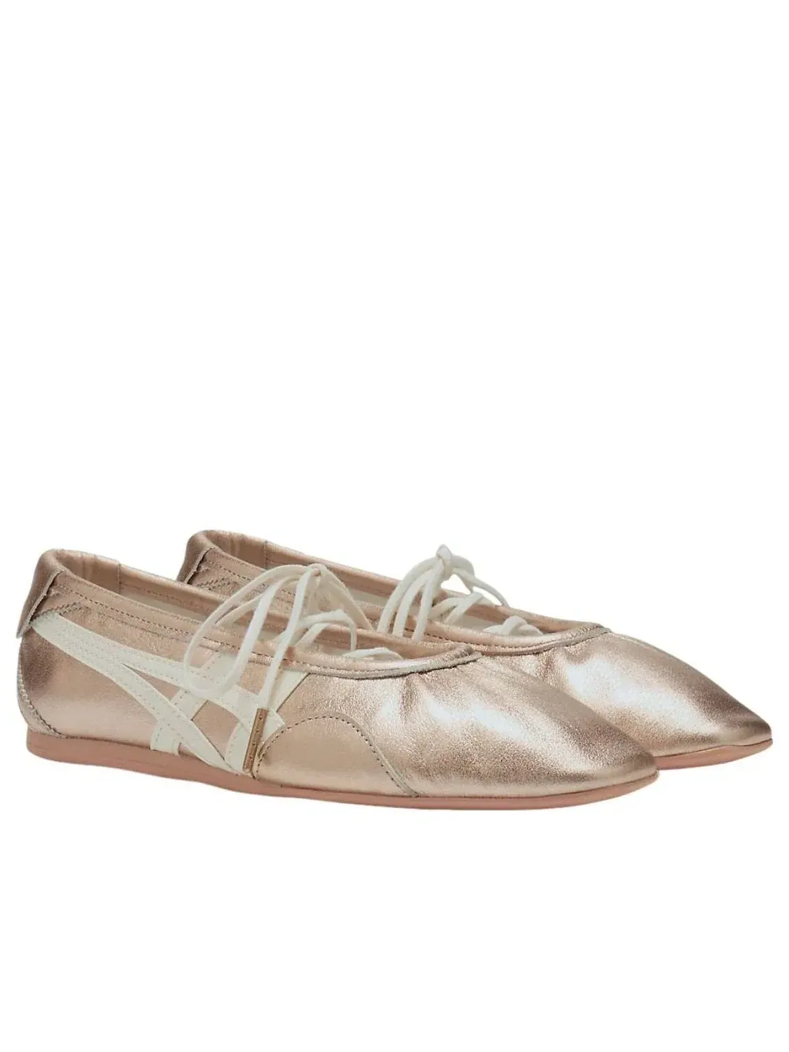 Женские кроссовки с кожаным верхом Gymnarina Rose Gold Cream Onitsuka Tiger — изображение 4 из 7, серый