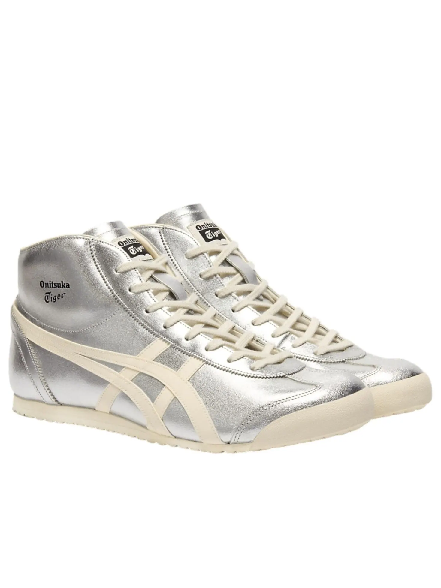 Кроссовки Onitsuka Tiger Mexico Mid Runner 'Silver Cream' — изображение 3 из 7, серебряный