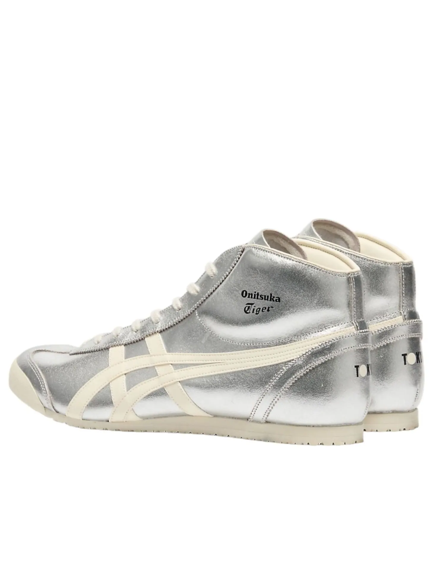 Кроссовки Onitsuka Tiger Mexico Mid Runner 'Silver Cream' — изображение 4 из 7, серебряный