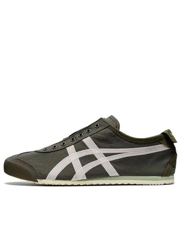 Кроссовки mexico 66 slip on Onitsuka Tiger — изображение 1 из 4, оливковый зеленый/белый