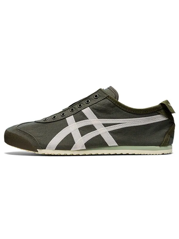 Кроссовки mexico 66 slip on Onitsuka Tiger — изображение 2 из 4, оливковый зеленый/белый