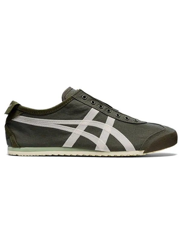 Кроссовки mexico 66 slip on Onitsuka Tiger — изображение 3 из 4, оливковый зеленый/белый