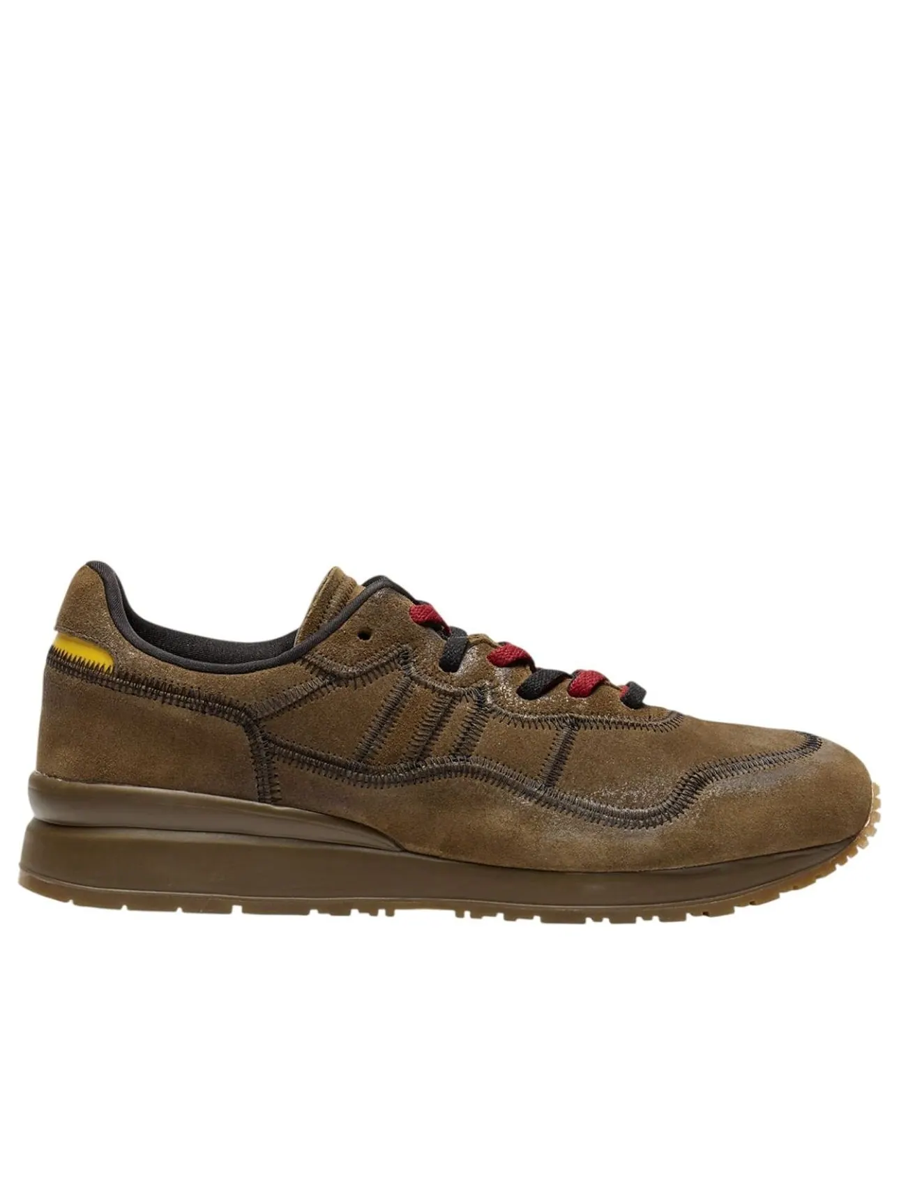 Кроссовки Onitsuka Tiger Tiger Ally Stitch 'Brown Storm Vibrant Yellow' — изображение 2 из 7, коричневый