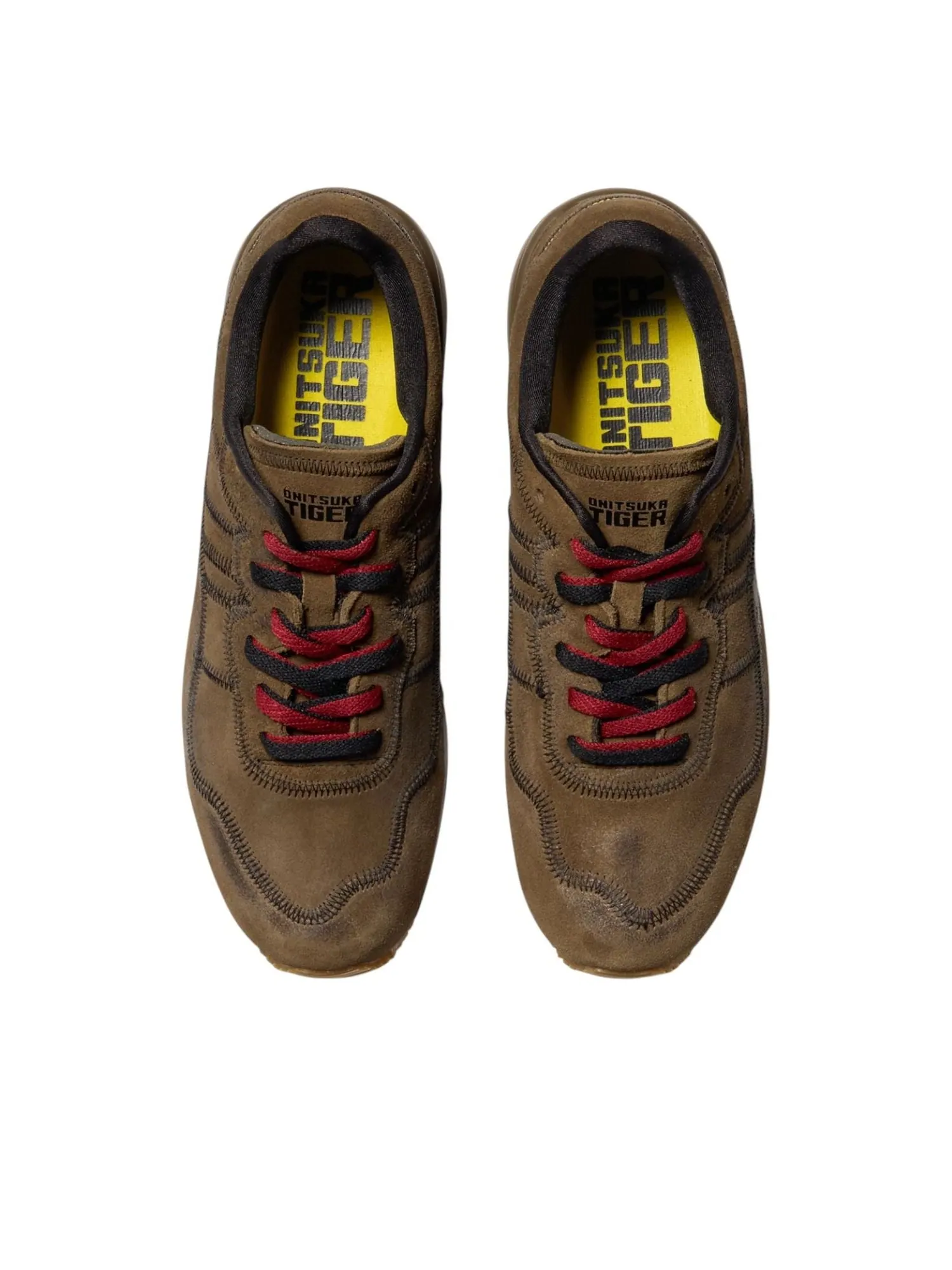 Кроссовки Onitsuka Tiger Tiger Ally Stitch 'Brown Storm Vibrant Yellow' — изображение 4 из 7, коричневый
