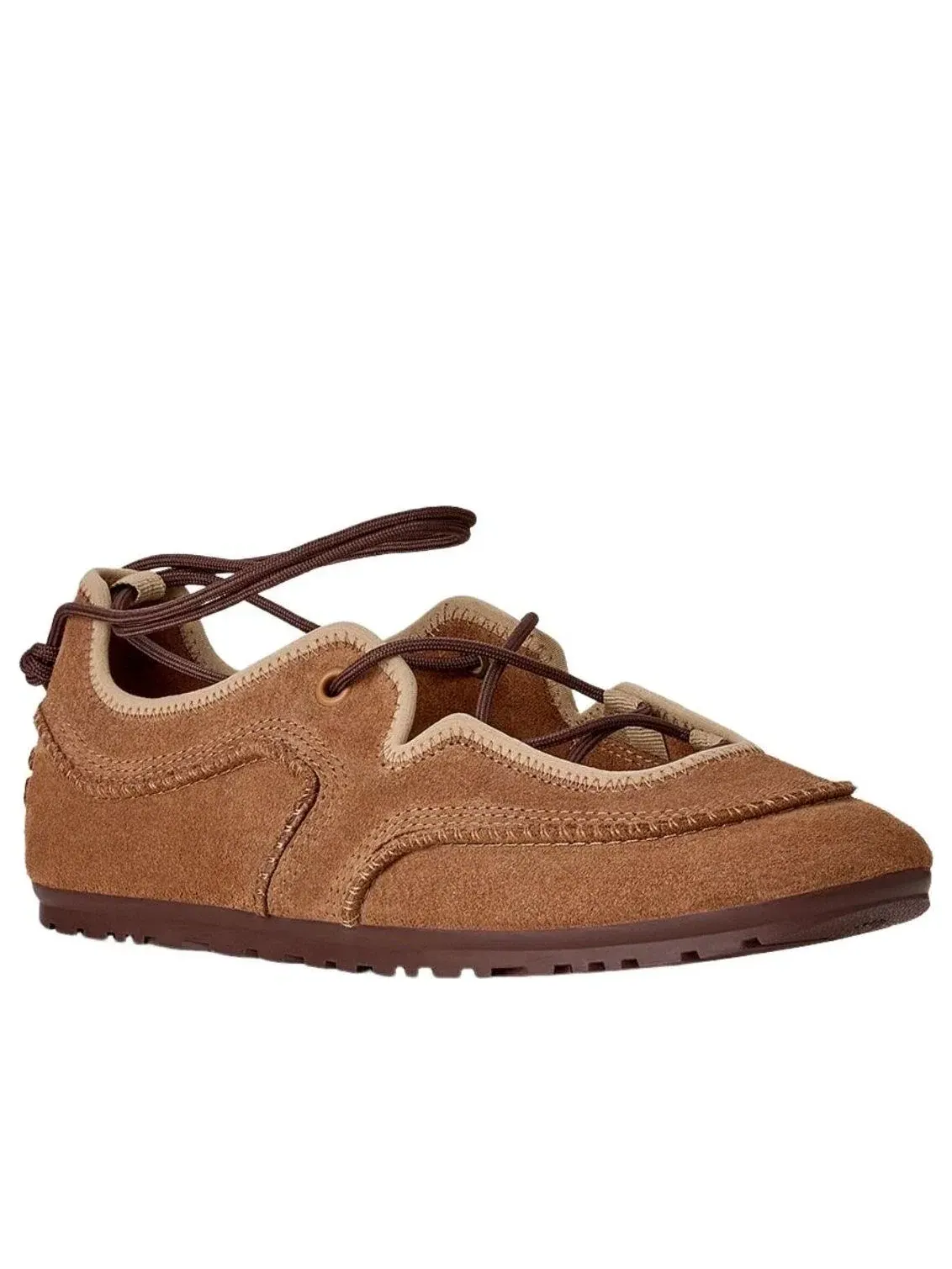 Женские балетки-кеды UGG Quill Ballet Chestnut Sand — изображение 2 из 5, коричневый