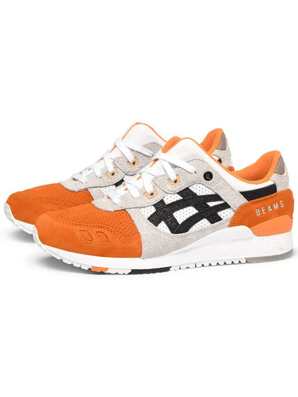 Кроссовки afew x beams x gel lyte 3 Asics — изображение 2 из 4, белый/оранжевый