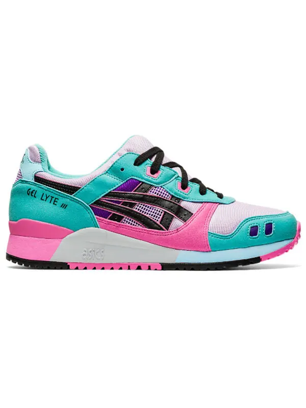 Кроссовки гель лайт 3 Asics — изображение 2 из 4, черный/зеленый/розовый