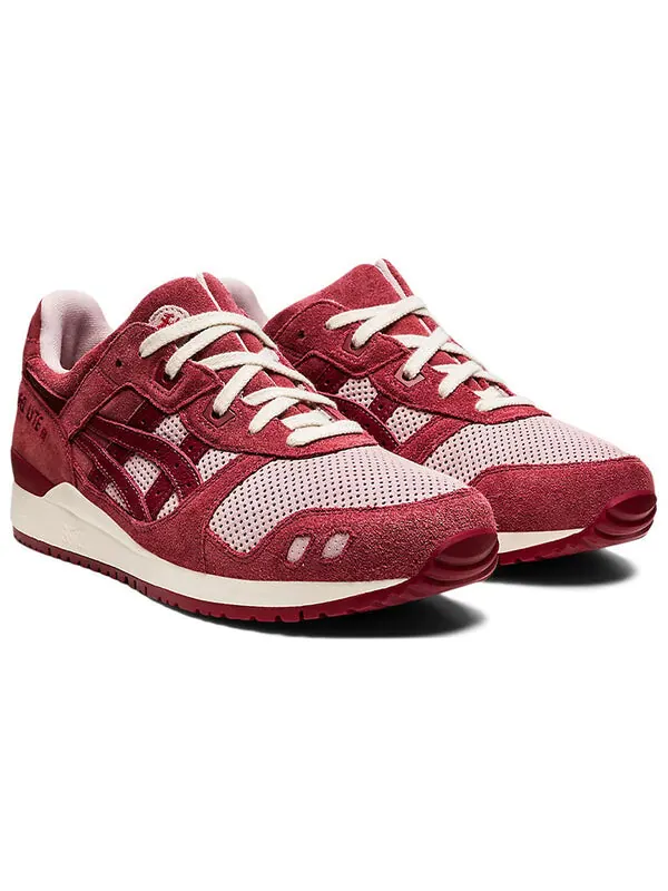 Кроссовки гель лайт 3 ог Asics — изображение 3 из 4, винный красный/розовый