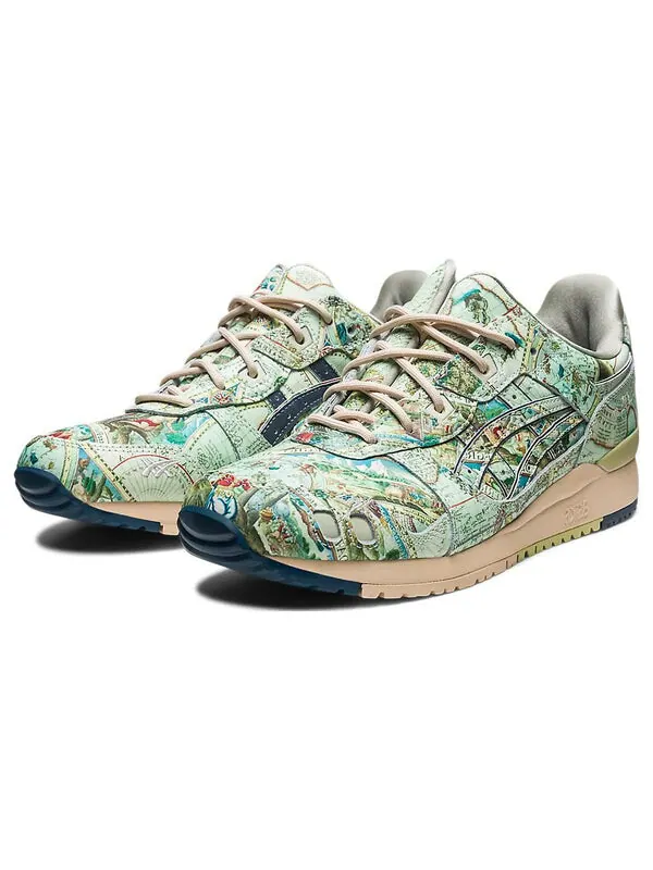 Кроссовки x atmos gel-lyte 3 og 'aged map' Asics — изображение 3 из 4, зеленый/синий