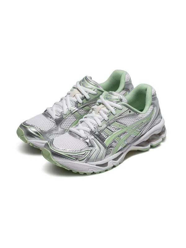 Кроссовки гель каяно 14 Asics — изображение 3 из 4, серебристый/зеленый