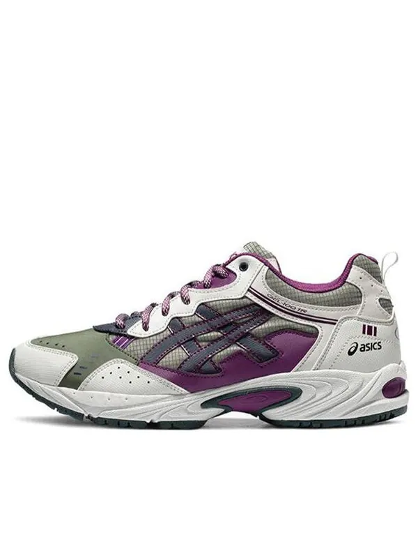 Кроссовки гель 100 тр Asics — изображение 1 из 4, белый/зеленый/фиолетовый