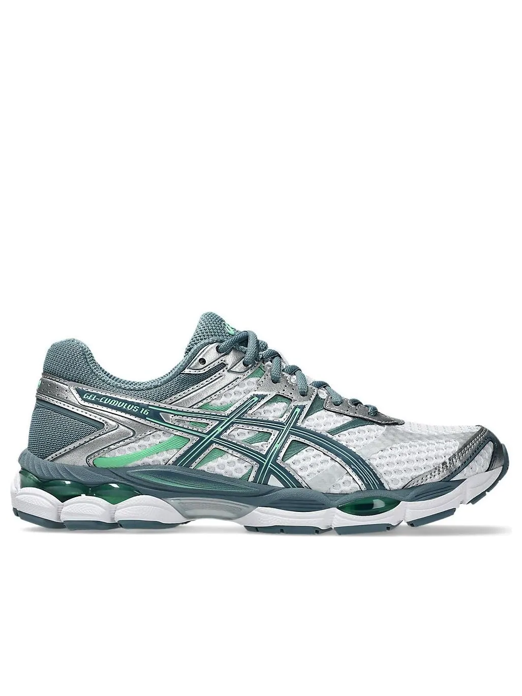 Кроссовки ASICS Gel-Cumulus 16 'White Ironclad' — изображение 2 из 7, зеленый
