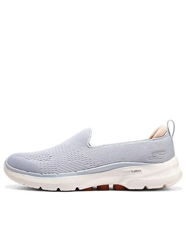 Кроссовки go walk 6 slip in fabulous view 'light grey pink' Skechers — изображение 1 из 4, светлый серый/розовый