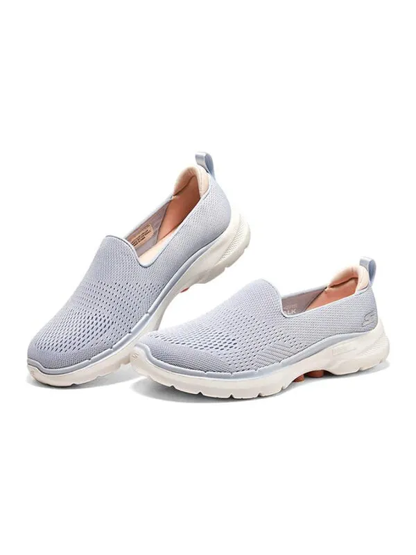Кроссовки go walk 6 slip in fabulous view 'light grey pink' Skechers — изображение 2 из 4, светлый серый/розовый