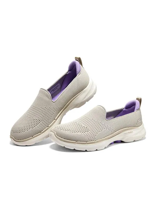 Кроссовки go walk 6 slip in fabulous view 'taupe lavender' Skechers — изображение 2 из 4, лавандовый