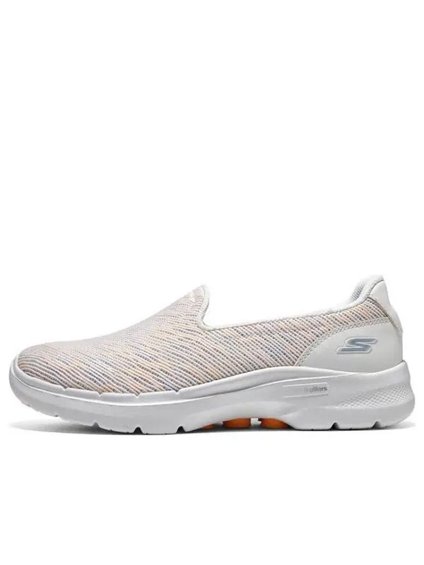 Кроссовки go walk 6 'multicolor' Skechers — изображение 1 из 4, белый/серый/оранжевый