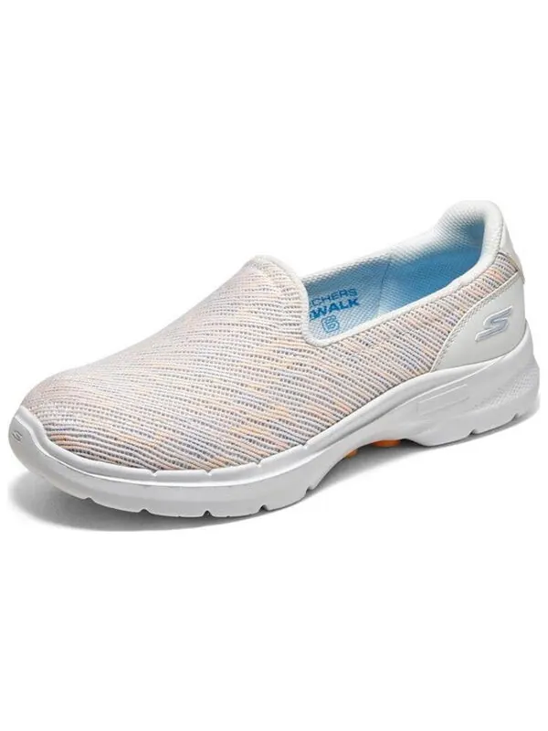 Кроссовки go walk 6 'multicolor' Skechers — изображение 2 из 4, белый/серый/оранжевый