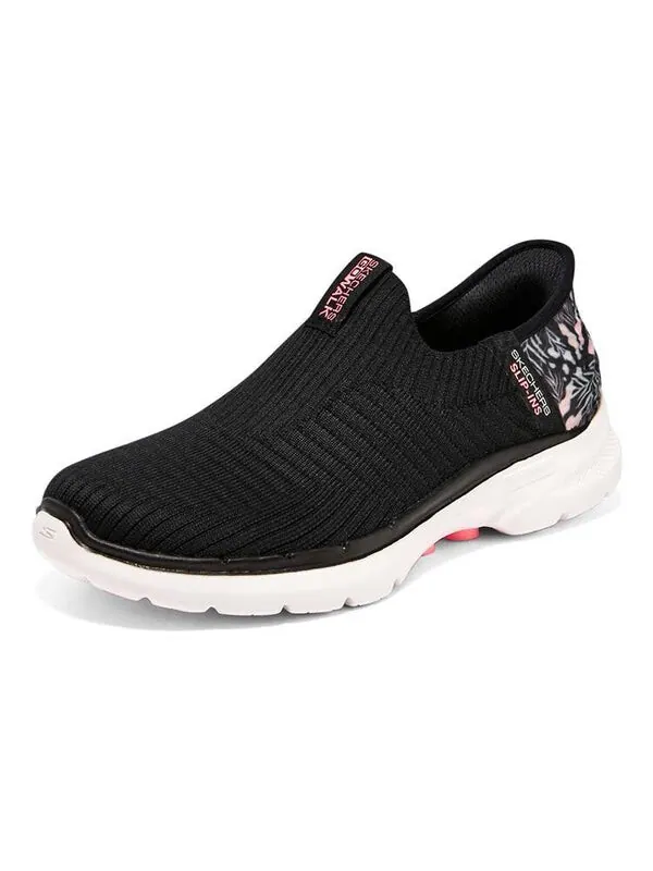 Кроссовки go walk 6 slip in 'black pink' Skechers — изображение 2 из 4, черный/розовый
