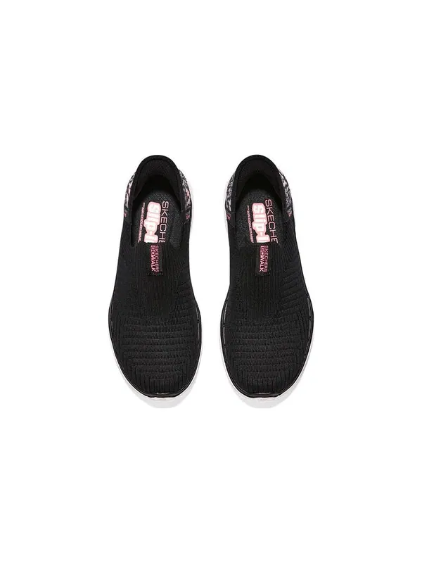 Кроссовки go walk 6 slip in 'black pink' Skechers — изображение 3 из 4, черный/розовый
