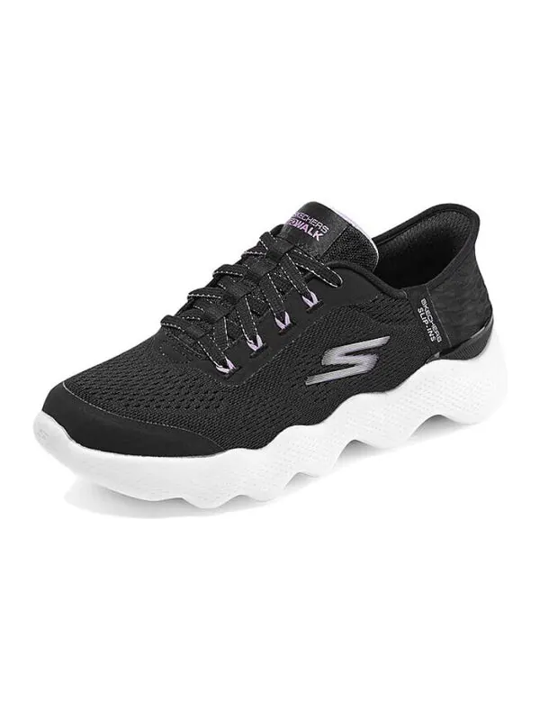 Кроссовки go walk massage fit 'black lavender' Skechers — изображение 3 из 4, черный