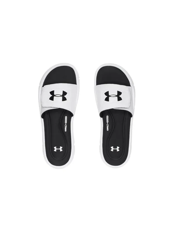 Тапочки ignite 5 slide 'white black' Under Armour — изображение 3 из 4, белый