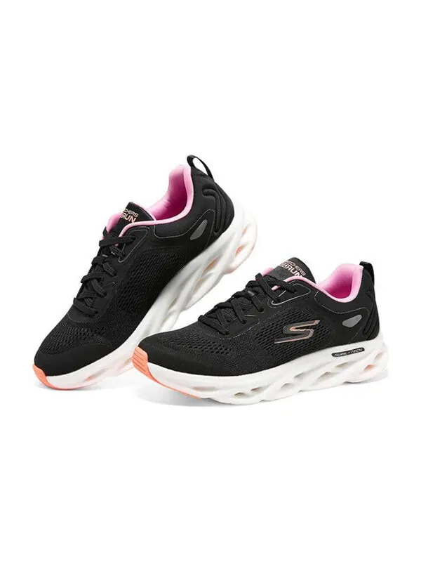 Кроссовки go run swirl tech 'black white pink' Skechers — изображение 2 из 4, черный