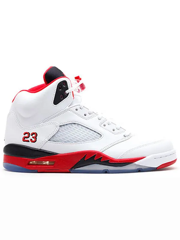 Кроссовки 5 ретро Air Jordan — изображение 2 из 4, белый/красный-черный