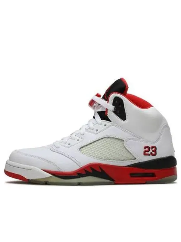 Кроссовки 5 ретро Air Jordan — изображение 1 из 4, белый/красный/черный