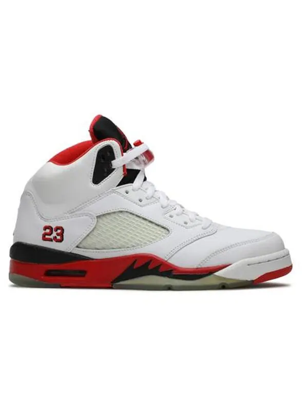 Кроссовки 5 ретро Air Jordan — изображение 2 из 4, белый/красный/черный