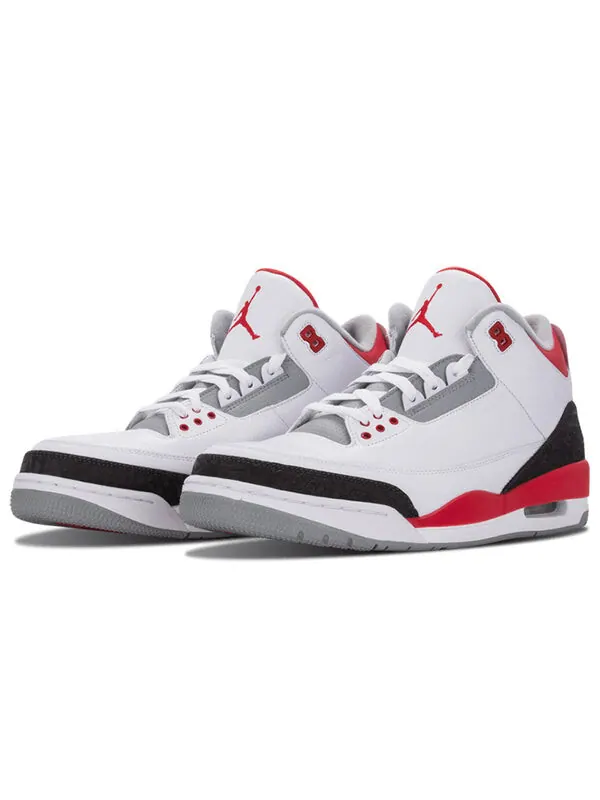 Кроссовки 3 ретро Air Jordan — изображение 2 из 4, белый/красный-серый