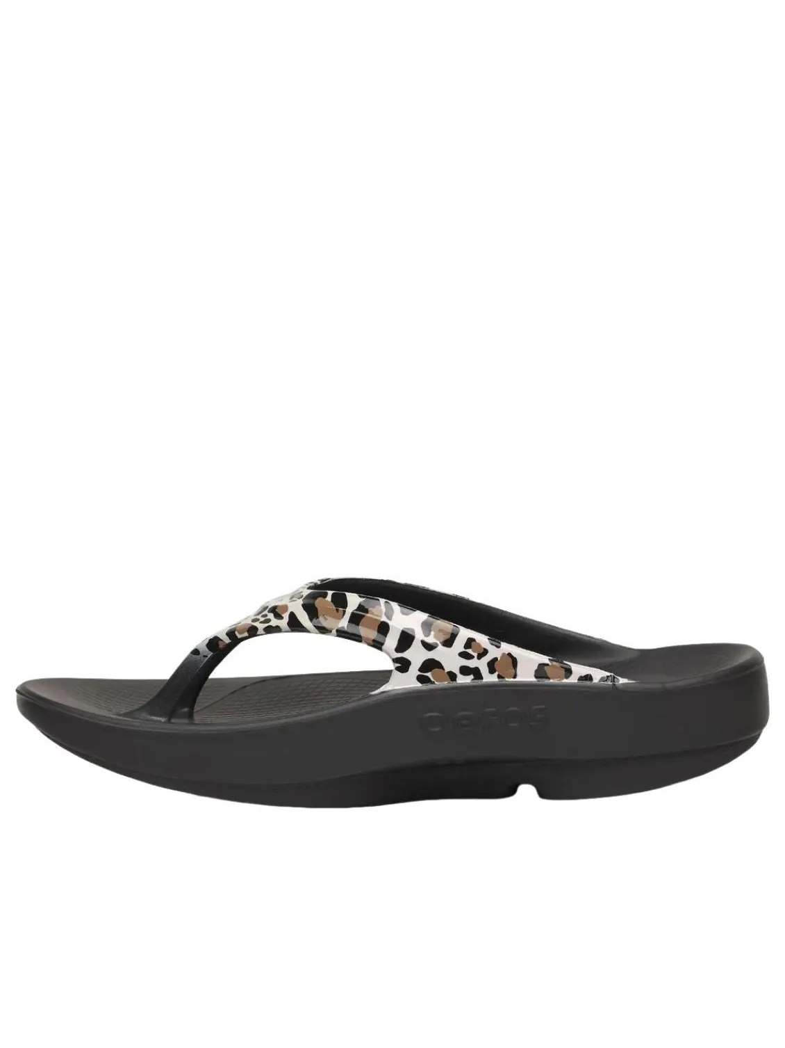 (WMNS) Сандалии Oofos OOlala 'Leopard' — изображение 2 из 4, черный