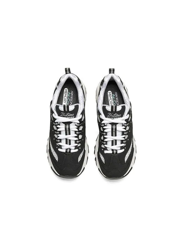Кроссовки d lites 1.0 fashion running shoes black/white Skechers — изображение 4 из 4, черный/белый