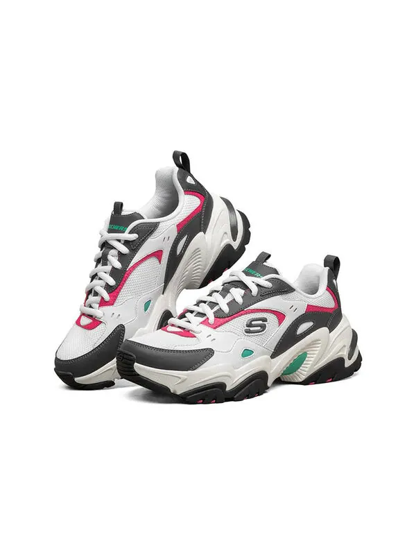 Кроссовки stamina v2 low-top running shoes pink/white Skechers — изображение 3 из 4, белый/розовый