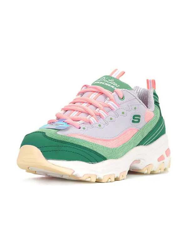 Кроссовки d'lites 1.0 dad shoes gs green/pink Skechers — изображение 2 из 4, зеленый