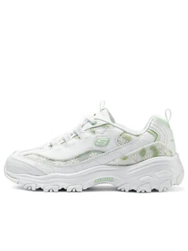 Кроссовки women sport d'lites 1.0 'white green' Skechers — изображение 1 из 4, белый/зеленый